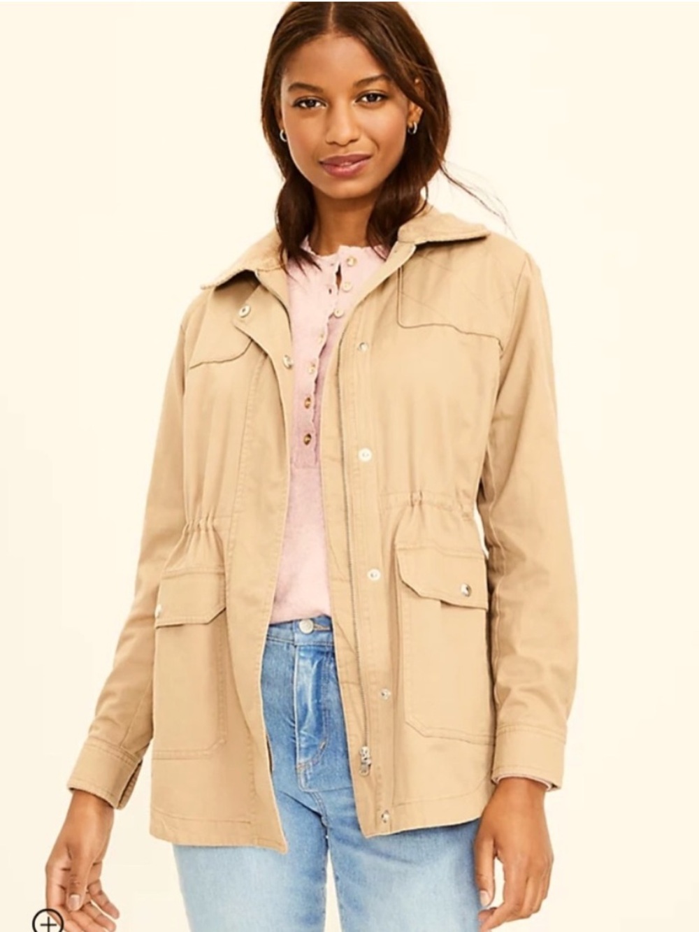 Loft Cinched Field Jacket Tan Size XL Chore Barn Utility